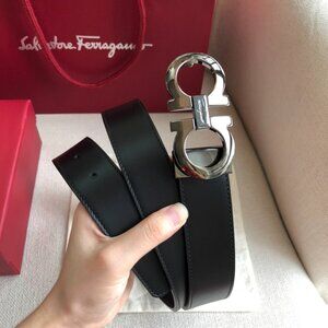 Men's black Ferragamo belt size 110/44 width 35mm